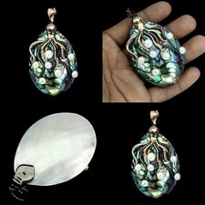 Pendentif pieuvre argent nacre