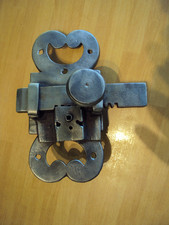 Gros verrou ancien/loquet, targette ancienne en fer forgé, époque 18ème/vintage