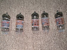 5x 12AX7 National/Ei Smooth Plate Bel Audio India Sleeve