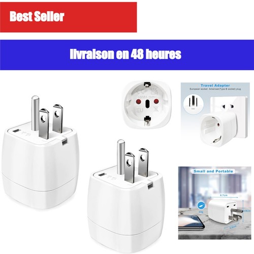 Adaptateur prise usa - prise, 2