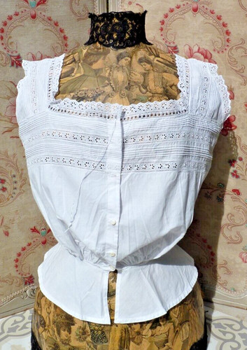 Ancien cache corset percale - en,