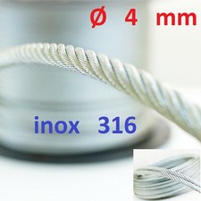 Câble inox 316  Ø 4 mm   7 X