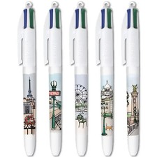 LOT DE 5 STYLOS BIC 4 COULEURS