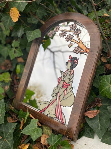 Miroir vintage cadre bois - vintage,