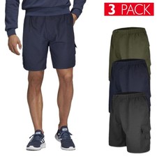Lot de 3 pièces Bermudes homme coton cargo poches latérales pantalon short...