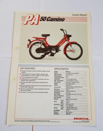 Honda pa50 camino motorcycle - honda,