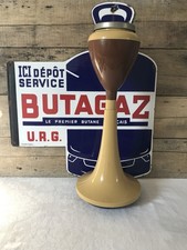 🪩 Cendrier Sur Pied Tulipe En Plastique Crème Chocolat Made In Italy 60/70 🇫🇷