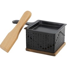 Appareil à raclette - 1 personne - Chauffe avec bougie - 1 poêlon + spatule bois