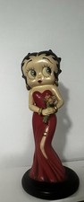 Vintage Betty Boop In Red Dress Holding Flowers 17inch Statue 2002