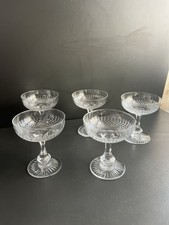 Lot of 5 Baccarat Crystal Champagne Cups Ocean Model 
