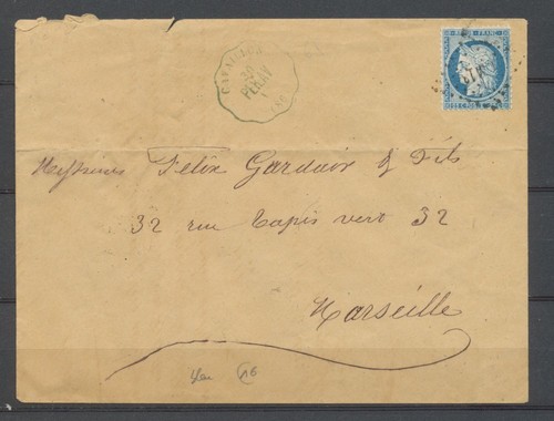 1875 enveloppe 60c - 1875, n°60c
