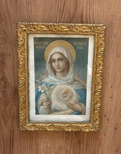 Ancien Cadre Religieux Bous Doré Cœur immaculé de Marie