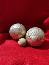 2 anciennes boules de pétanque en laiton Et Cochonet/ Déco / Sport