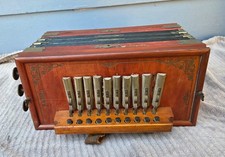 RARE F.A. Böhm Diatonic Melodeon / 1-Row German Concertina Squeezebox Antique