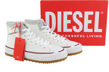 DIESEL S-PRINCIPIA MID HOMMES Baskets EU45 Blanches Montantes RRP€185 Chaussures