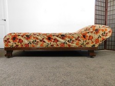 VGC Restored Antique Empire Parlor Chaise Fainting Sofa Couch 72" Caster Wheels