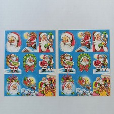 Vintage Eureka Christmas Santa Stickers - 2 Sheets