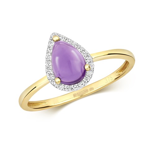 Bague femme pavage jaune 9 - or,