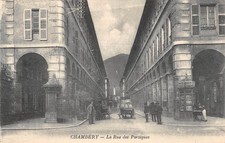 Old postcard 73 Chambery / rue des portiques