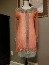 Indian net Salmon Pink Salwar