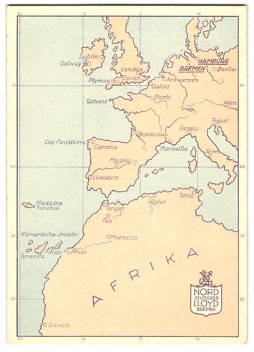 Carte menu 1931 paquebot - de,