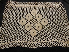 Vintage Rectangular Cushion Crochet Top Napper 43cm /31.5cm B7-61