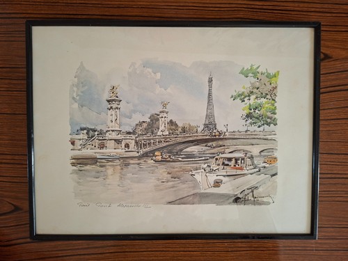 Vintage tableau paris pont - vintage,