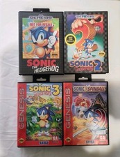 Sonic Genesis Sonic Lot 1 2 3 Spinball Hedgehog Complete In Box UNTESTED