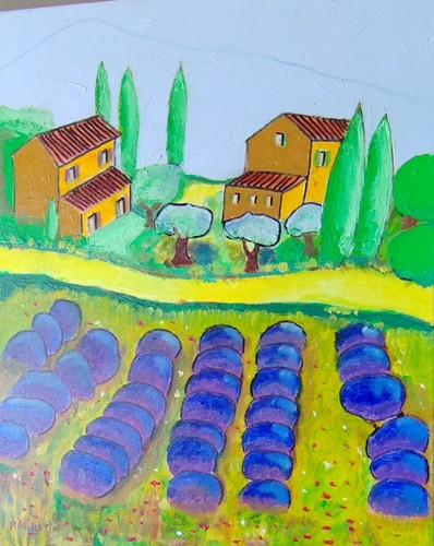 Tableau peinture champ - , de