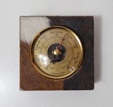 baromètre BAROMASTER laiton verre bombé peau de vache vintage
