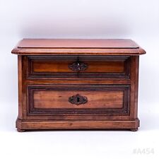 Antique Meuble à Bijoux Avec 2 Tiroirs en Bois avec Clé (33 x 19 x 22)