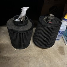 K&N KN F035A12 round tapered Air Filter Pair Used 3.5” ID flange 10" tall 7" dia