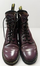 Dr. Martens 1460 W Cherry Red Smooth Leather Boots Doc Sz 8 Oxblood Oi’ 8 Hole