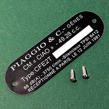 Plaque constructeur Piaggio