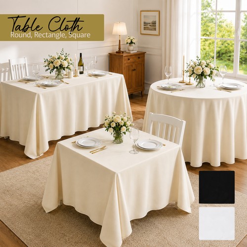 Nappe blanche noire ronde - nappe,