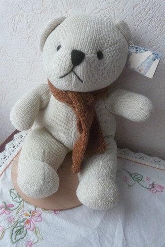 Peluche ours beige tissu - ours,