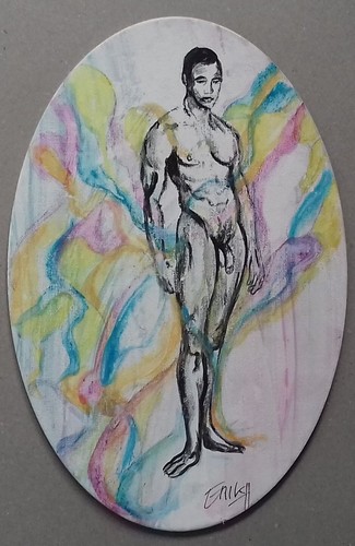 Masculin sur toile - nu,