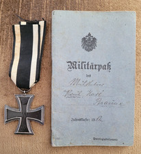 Lot Croix de Fer 1914 "KO" livret soldat 93e RI WW1 German Medals Cross