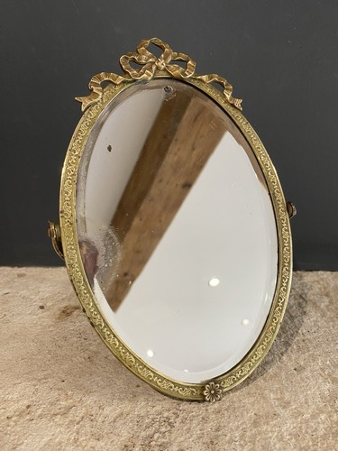 Miroir biseauté oval - miroir, ancien