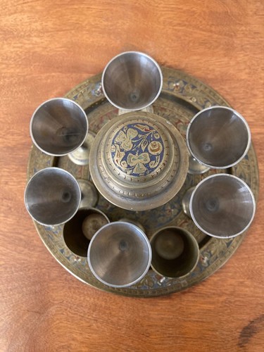 Piece etched brass martini - brass,