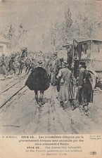 CP SIGNEE HAENEN 1914-15 JOURNALISTES ACCUEILLIS PAR OBUS ALLEMANDS REIMS 98141