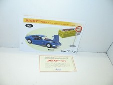 1 fiche + certif. DINKY TOYS