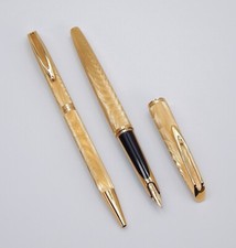WATERMAN C/F PLAQUE ORG GOLD BALLPOINT PEN & FOUNTAIN PEN