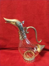 Vintage Carafe Canard Silea Métal  Argenté 