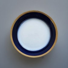 6 Assiettes Bleu de Four et Or