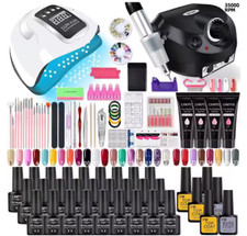 Kit de vernis à ongles en acrylique, ensemble Gel Poly UV avec lampe à ongles