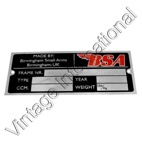 Bsa données plaque - doré, star