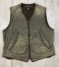 RRL Ralph Lauren Double RL Quilted Insulated Hunting Vest Sz XL Discolored Talon