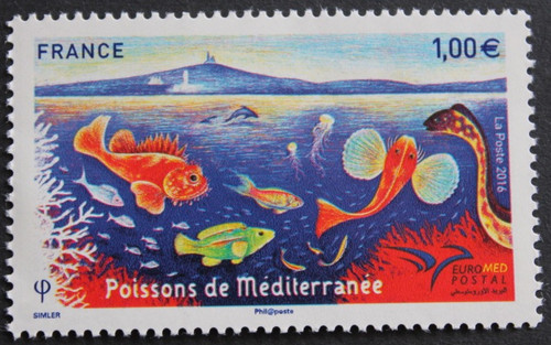 Timbre france poissons de - poissons,