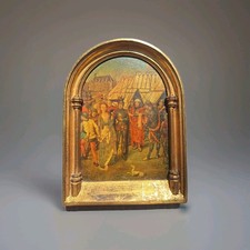 Ancient reliquary of Saint Ursula 1489. Gilded Wood Religious Paintings